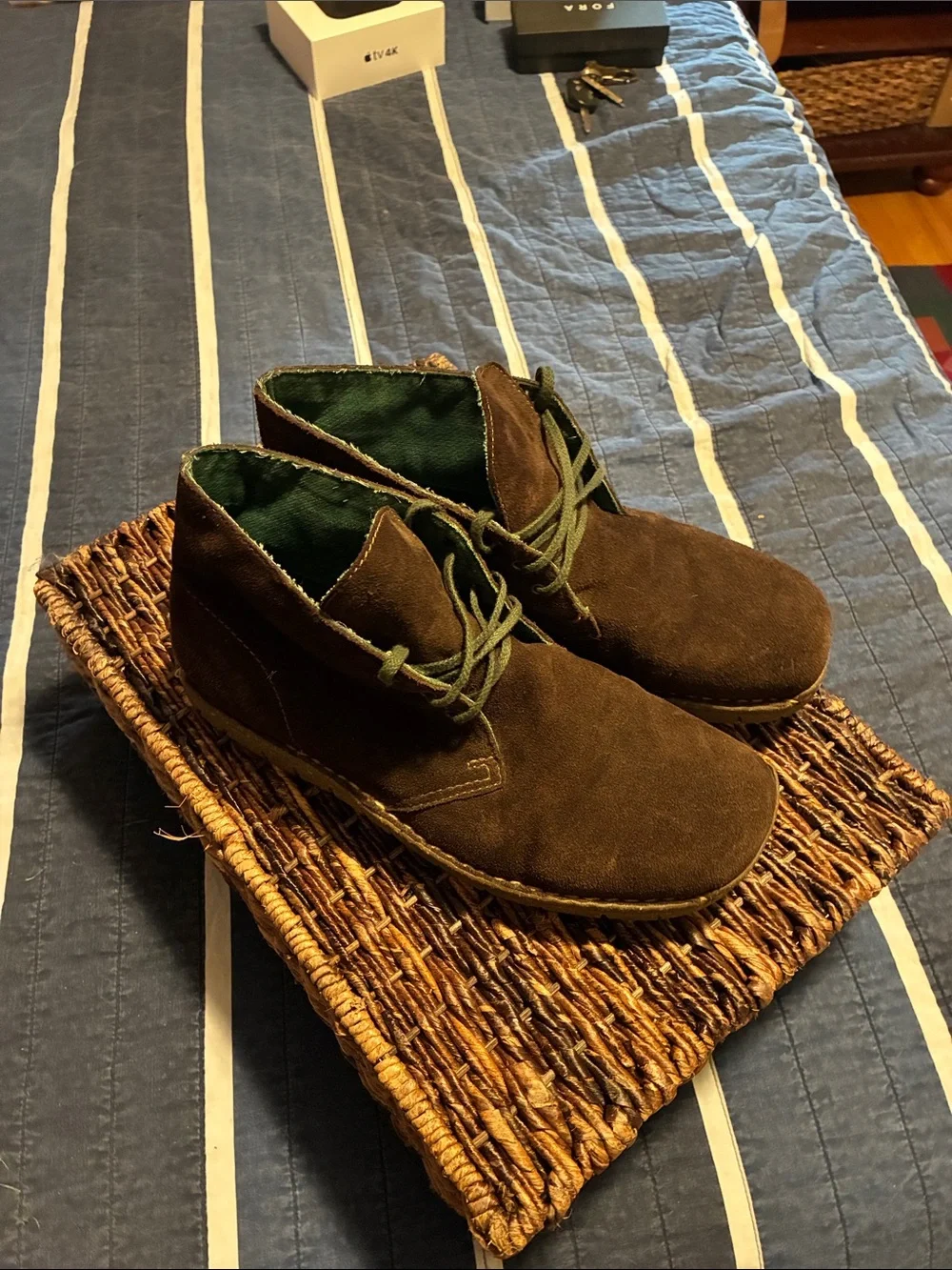Men's Brown Suede Chukka Boots with Green Lining